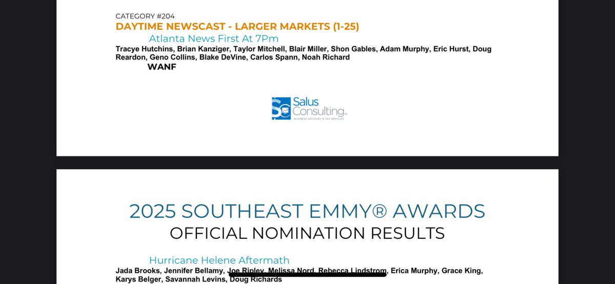 Got word yesterday while honeymooning in Jamaica that I’ve part of a team that has been nominated for an Emmy! What an honor! Congrats to everyone at <a href="/11AliveNews/">11Alive News</a>! Now I’m adding “Emmy nominated” to my bio!
