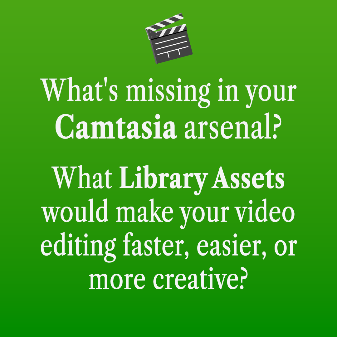 gillberg's tweet photo. When deep into a Camtasia project, what assets do you find yourself searching for—but can't quite find?
Think intros, graphics, transitions, lower thirds...
Let us know what you wish you had more of!
#camtasia #camtasiaassets #camtasialibrary #camtasiatemplates #camtasiaprojects https://t.co/Nx8dGlNf8i