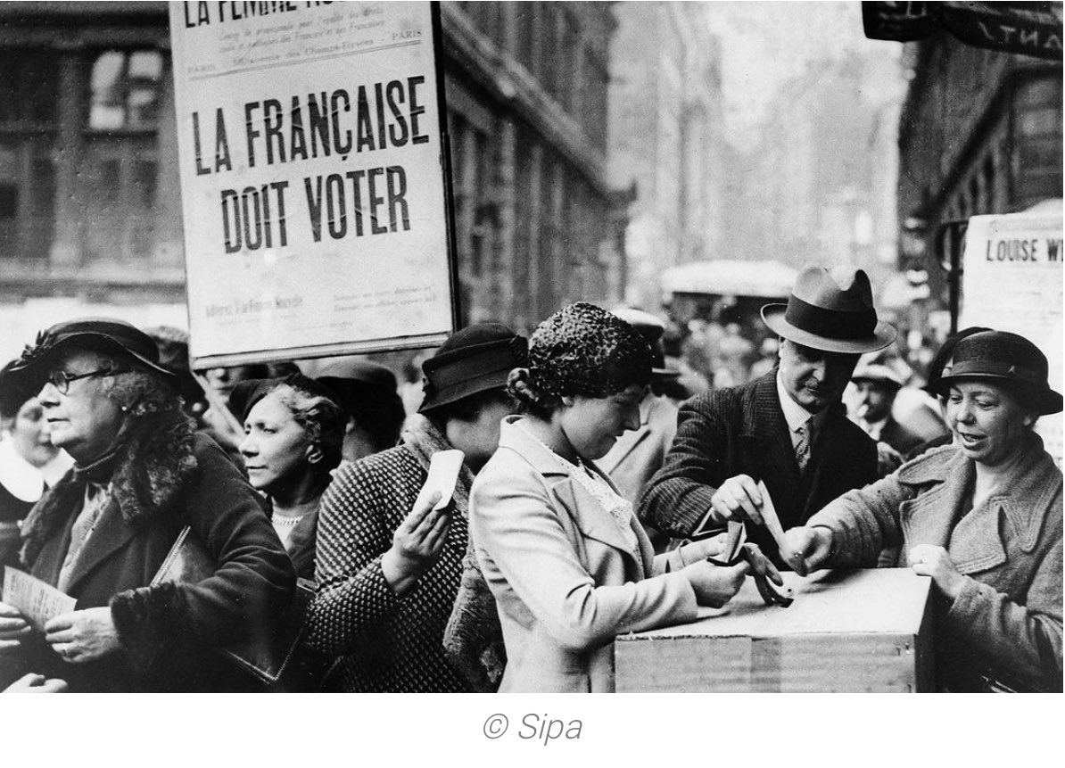 Axel_Pawelski's tweet photo. 🗳️ 29 avril 1945 : pour la première fois, les Françaises votent. 80 ans plus tard, rappelons que chaque voix compte, mais que toutes les voix doivent encore être pleinement entendues. #DroitDeVoteDesFemmes #Égalité https://t.co/Nsv5Pp5jRW