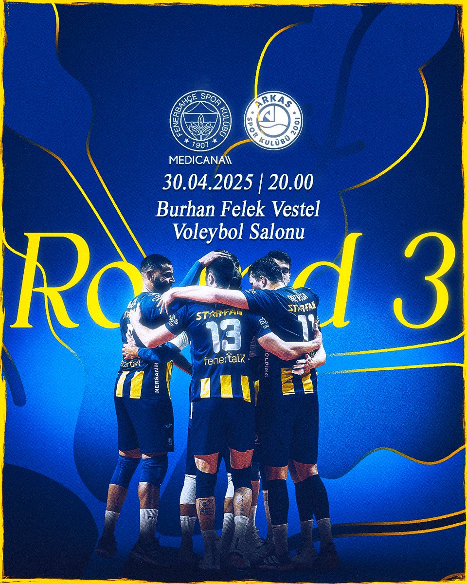 SMS Grup Efeler Ligi Play-Off (3-4 Etabı) Üçüncü Maç!

🆚 Arkas Spor
🗓 30 Nisan Çarşamba 
🕗 20.00
📍 Burhan Felek Vestel Voleybol Salonu
📺 TRT Spor Yıldız
🔗 biletinial.com/tr-tr/spor/fen…