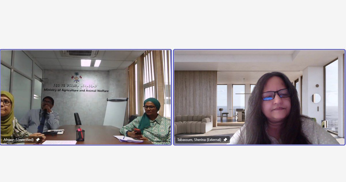 MAAWmv's tweet image. Minister Dr. Maryam Mariya met with IFAD Country Director Ms. Sherina Tabassum to discuss the progress of the Maldives Agribusiness Programme (MAP) and explore future collaborations to strengthen climate-resilient agriculture in the Maldives. #MAPProject #ClimateResilience…