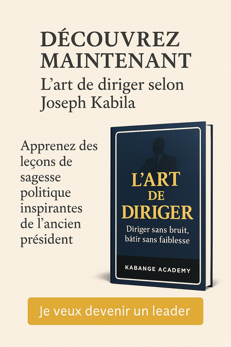 Ils font du bruit.
Moi, j’ai bâti.

Voici la seule formation qui t’enseigne à diriger sans crier,
à construire sans vendre ton pays.

🎓 L’Art de Diriger – inspirée de Joseph Kabila
👉 kabangeacademy.systeme.io/page_de_vente