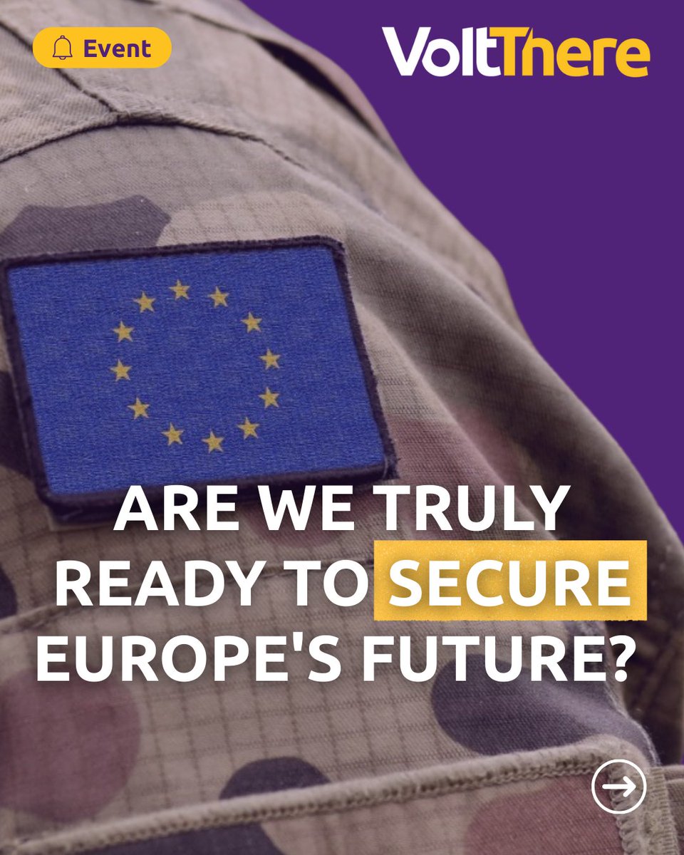 VoltEuropa's tweet photo. 🗓️ SAVE THE DATE!
Wed, April 30th, live from Prague & online – “Securing Europe’s Future: A European Army in the Age of AI” 👉 To register or join online https://t.co/JIWw3xxIIq
#VoltEuropa #VoltCzechia #EuropeanArmy #AI #Security #DefCom #Ukraine #EuropeUnited #FutureOfEurope https://t.co/CpiiXxnYtl