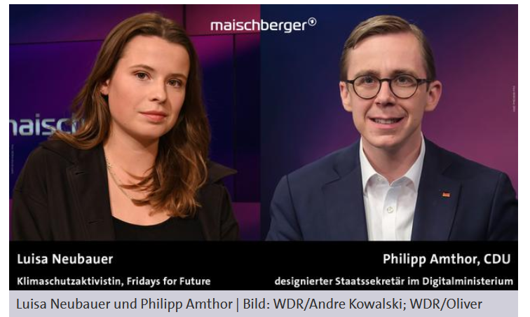 Nicoles44180590's tweet photo. #Maischberger
Die Junge Frau gegen den ALTEN
@Luisamneubauer leichte Kost für den ewig #Gestrigen aus der CDU, denen die Zukunft der Erde am A.... vorbei geht! https://t.co/7SffMw5LsO