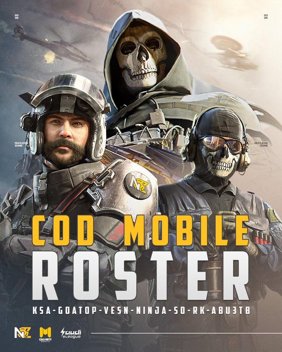 نسعى للوصول والمشاركة خطوة بعد خطوة لتحقيق المجد ممثلينا في لعبة COD MOBILE في الاونلاين ميجر ضمن منافسات الدوري السعودي الرياضات الإلكترونية 🔥

🪖| VESEN
🪖| NINJA 
🪖| RK 
🪖| Abu3Tb 
🪖| SO 
🪖| GoatOP
💼| HARRY  

COACH : <a href="/GigaCali/">S8ul Cali</a> 

@saudieleague 
#CODMobile