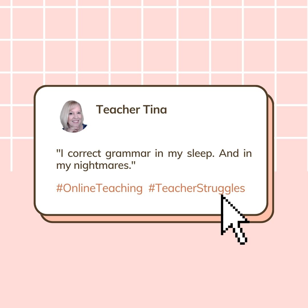 eslwithtina's tweet image. Dream job? More like a grammar nightmare.
Even my REM cycle edits punctuation. 😴🔤
#OnlineTeaching #TeacherStruggles #SleepProofreader