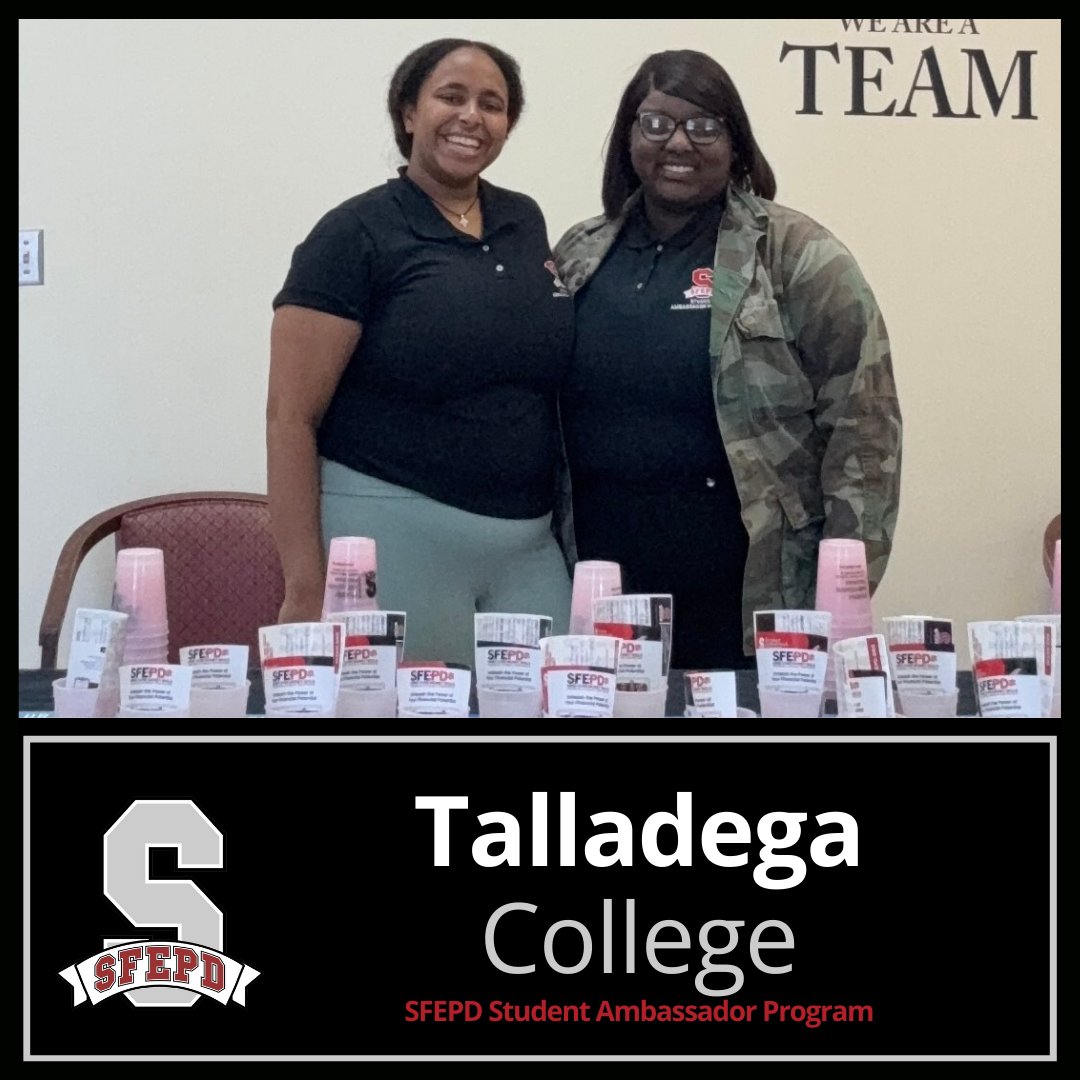 SFEPD (@sfepd) on Twitter photo Shoutout to the <a href="/Talladega_1867/">Talladega College</a> SFEPD Student Ambassadors! Their passion for financial education is empowering students with tools for successāfrom saving tips to student loans. One workshop at a time, theyāre making a difference!
#SFEPD #HBCU #FinancialLiteracy #Leadership Shoutout to the <a href="/Talladega_1867/">Talladega College</a> SFEPD Student Ambassadors! Their passion for financial education is empowering students with tools for successāfrom saving tips to student loans. One workshop at a time, theyāre making a difference!
#SFEPD #HBCU #FinancialLiteracy #Leadership