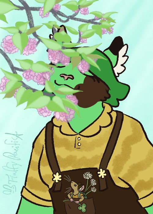 My characters Clover the cat and Bee the mouse for #sproutfight2025