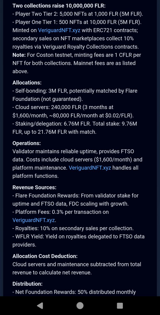 xrpen15's tweet photo. Flare Networks Validator and vp delegations systems are absolute game changers for any network allowing the average user to participate in governance and securing the network.
Every single infrastructure provider is doing great things maintaining reliable services for the users and the networks.

But I think we can still break the mold a little.

Many infrastructure providers take on early investors and partner up with private individuals or entities to bootstrap funds and get the ball rolling.

But I think we can abstract that model a little and I propose that the users themselves can be infrastructure investors that profit directly from foundation rewards.

As I head in to finalizing testing for the mint I just want to reiterate that the only promises I can make is that I can only try my best to deliver.