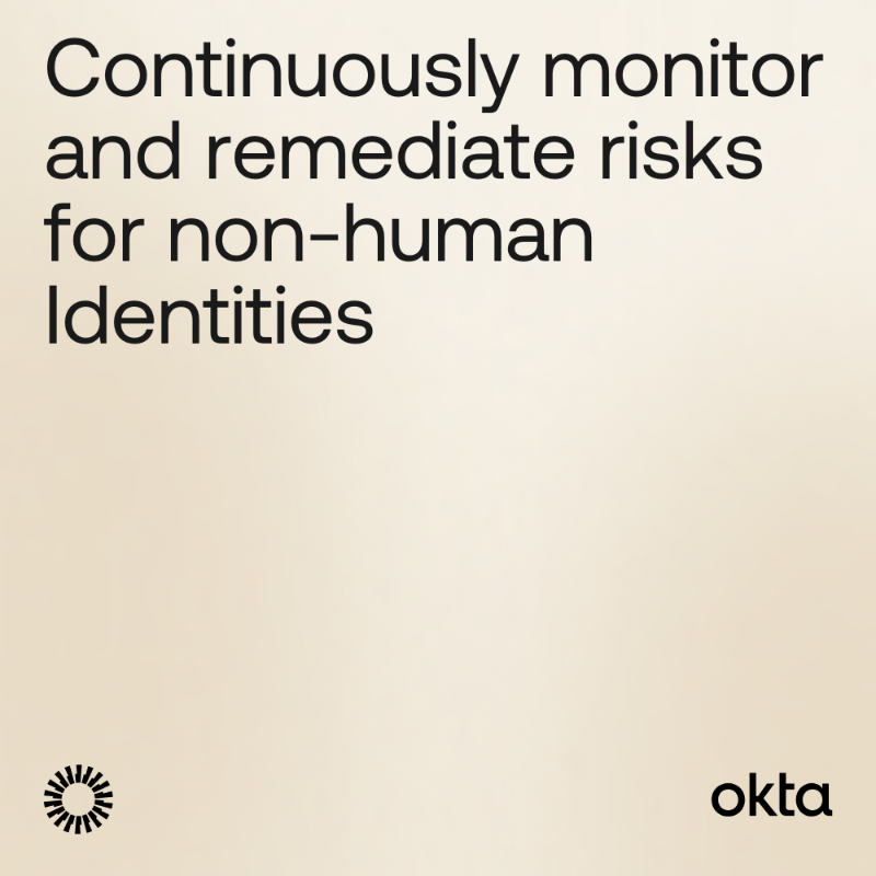 okta's tweet photo. Take control of your most critical accounts. 📣

Secure AI agents, service accounts, and shared accounts with our unified Privileged Access and Identity Security Posture Management. 

Keep it simple: https://t.co/FmrcGLb7P4 #OktaLaunchWeek