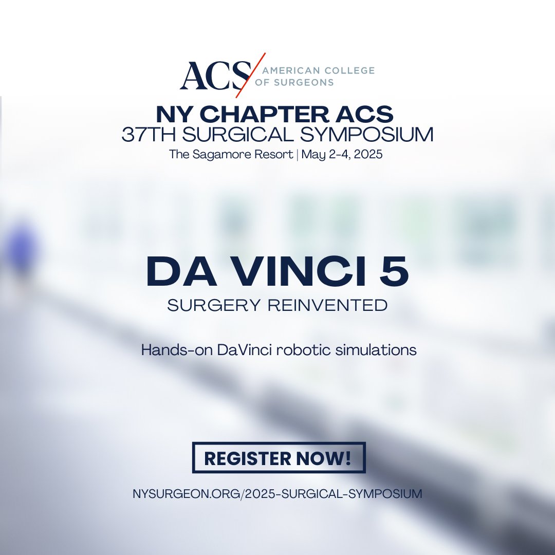 The da Vinci 5 Surgical System

Experience the future of minimally invasive care. The Da Vinci 5 is Intuitive’s most advanced robotic-assisted surgical platform yet, offering improved outcomes, surgical precision, and real-time insights. 

Reserve now: nysurgeon.org/2025-Surgical-…