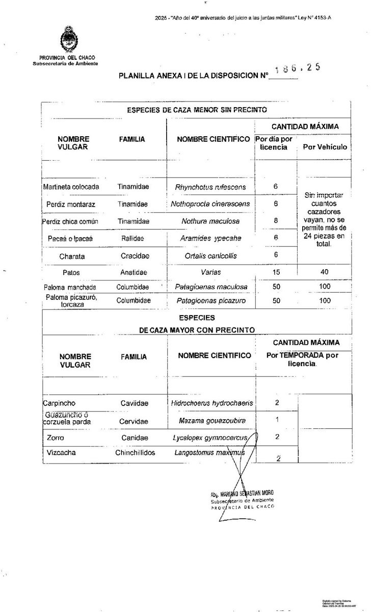 El gobierno de Chaco liberó la caza de especies nativas.

Zorros, carpinchos, patos (todos), charatas, martinetas...

La era de la crueldad sin sentido...