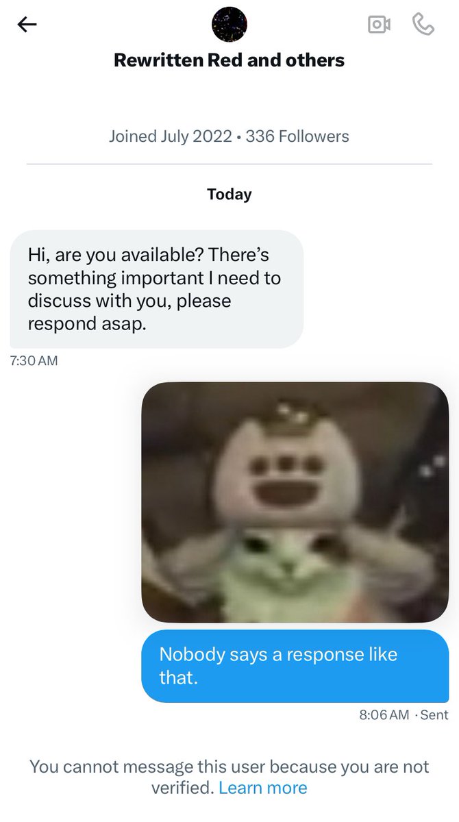 Idk why but I think <a href="/RewrittenRed_/">Rewritten Red and others</a> is hacked do not message them at this moment