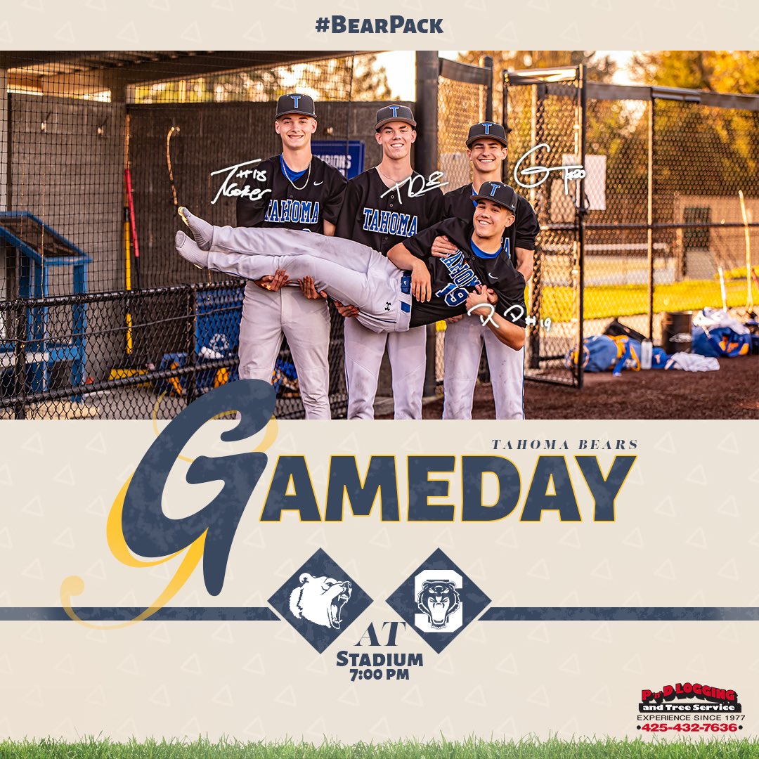 TahomaBaseball (@tahomabaseball) on Twitter photo Itβs Gameday!
π Stadium
β° 7:00 pm
π Peck Athletic Fields (Tacoma, WA)
π»βΎοΈπ§’π‘π΅β«οΈβͺοΈπ€πͺ
#BearPack #Tahoma
<a href="/PNW_HSBR/">PNW HS Baseball Report</a> <a href="/PrepBaseballWA/">Prep Baseball Washington</a> <a href="/seatimespreps/">Seattle Times Preps</a> <a href="/BaseballNW/">Baseball Northwest</a> <a href="/PG_PacificNW/">Perfect Game Pacific Northwest</a> Itβs Gameday!
π Stadium
β° 7:00 pm
π Peck Athletic Fields (Tacoma, WA)
π»βΎοΈπ§’π‘π΅β«οΈβͺοΈπ€πͺ
#BearPack #Tahoma
<a href="/PNW_HSBR/">PNW HS Baseball Report</a> <a href="/PrepBaseballWA/">Prep Baseball Washington</a> <a href="/seatimespreps/">Seattle Times Preps</a> <a href="/BaseballNW/">Baseball Northwest</a> <a href="/PG_PacificNW/">Perfect Game Pacific Northwest</a>