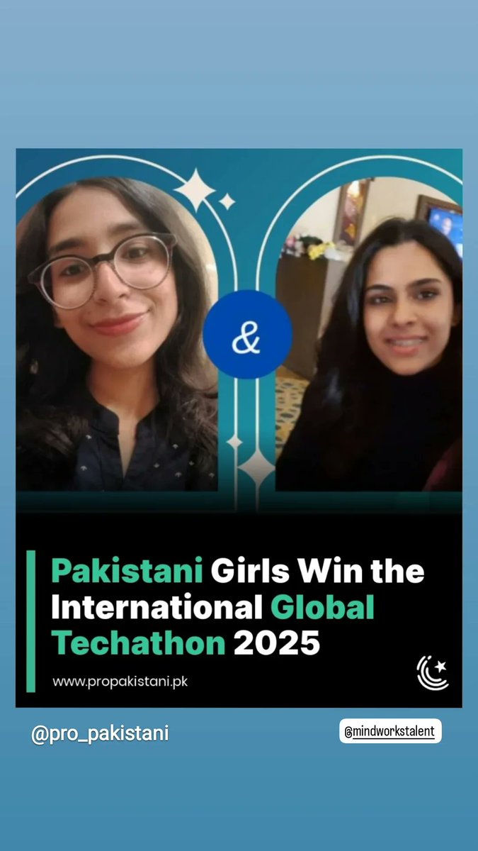 NoorZafer's tweet photo. "Talented girls from Pakistan win International Women’s Day Global Techathon Campaign 2025"
#Pakistan
Story here: https://t.co/joww1qJenV https://t.co/krIEGqtDCj