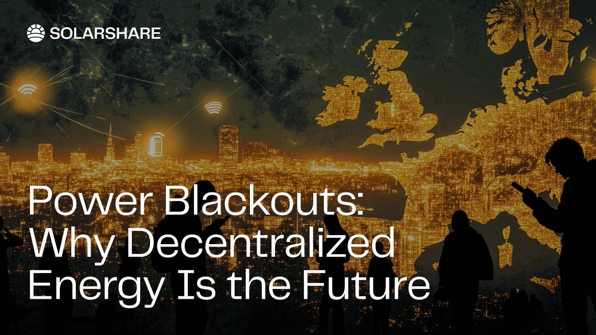 SolarShare (@solarsharenft) on Twitter photo When the power went out across Spain and Portugal in the beginning of this week, one thing became clear:
Centralized energy = centralized failure
It’s time to build local, resilient energy networks powered by the sun, owned by the people ☀️
Read <a href="/FelixSander12/">Felix Sander</a> personal When the power went out across Spain and Portugal in the beginning of this week, one thing became clear:
Centralized energy = centralized failure
It’s time to build local, resilient energy networks powered by the sun, owned by the people ☀️
Read <a href="/FelixSander12/">Felix Sander</a> personal