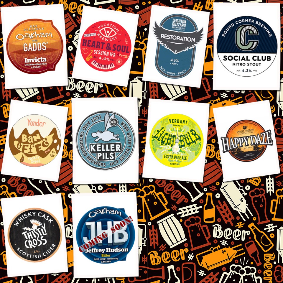 On the bar today!
Beer Board: tinyurl.com/mbkpbb2n

<a href="/OakhamAles/">Oakham Ales</a> <a href="/vocationbrewery/">Vocation Brewery</a> <a href="/LB_Beer/">Leighton Buzzard Brewing Co</a> <a href="/RoundCornerBeer/">Round Corner Brewing</a> <a href="/brewyonder/">Yonder Brewing & Blending</a> <a href="/lostandgrounded/">Lost and Grounded Brewers</a> <a href="/VerdantBrew/">Verdant Brewing Co 🍻</a> <a href="/Gwyntyddraig/">gwyntcider</a> <a href="/ThistlyCross/">Thistly Cross Cider</a> <a href="/sbedscamra/">South Beds CAMRA</a>
#RealAleFinder
