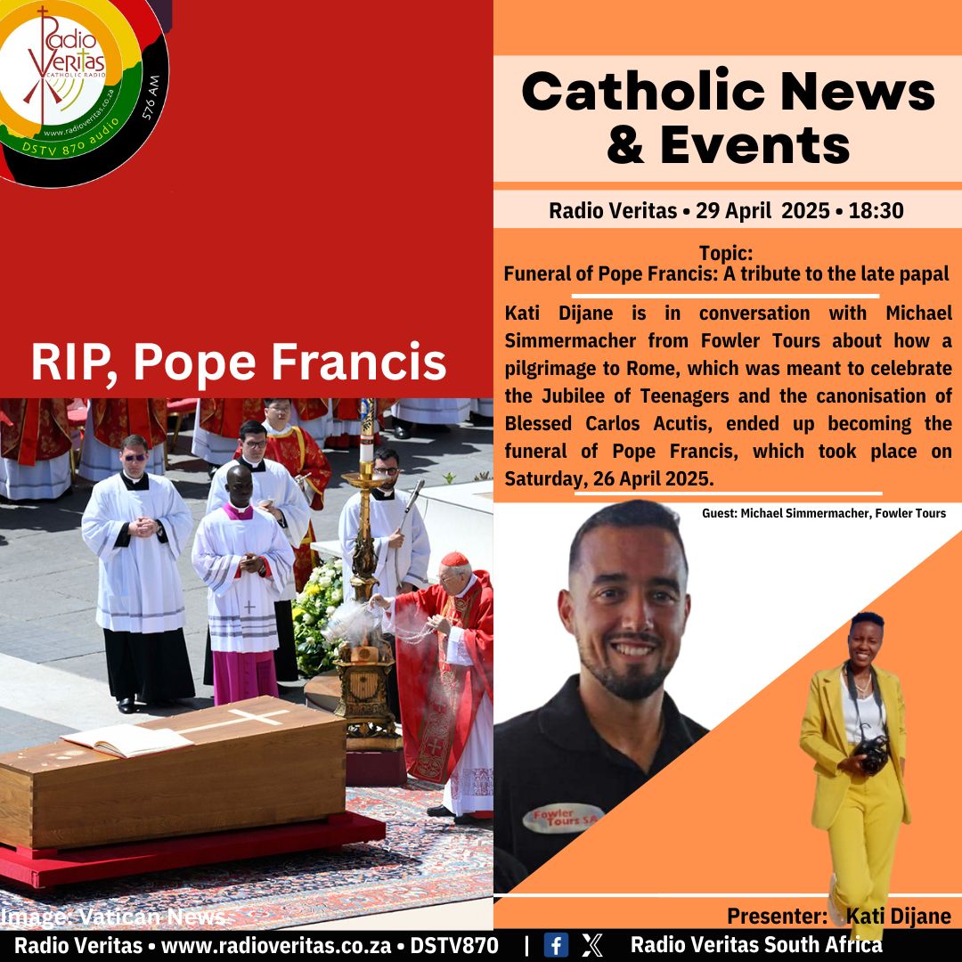 RadioVeritasSA's tweet photo. #RadioVeritasTuesdayProgrammes
#CatholicNewsandEvents on #RadioVeritasSA #Dstv870 #RadioVeritasApp
π 29 April 2025
β°18:30 https://t.co/GAenJJObLt