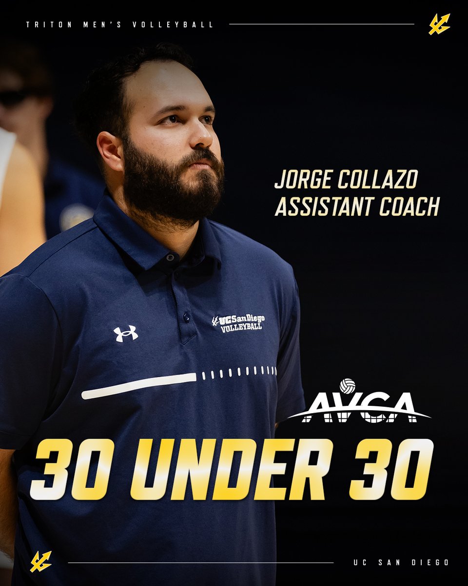 Congratulations to our Assistant Coach Jorge Collazo on being named to the AVCA Coaches 30 Under 30 Poll 🐐 

#GoTritons