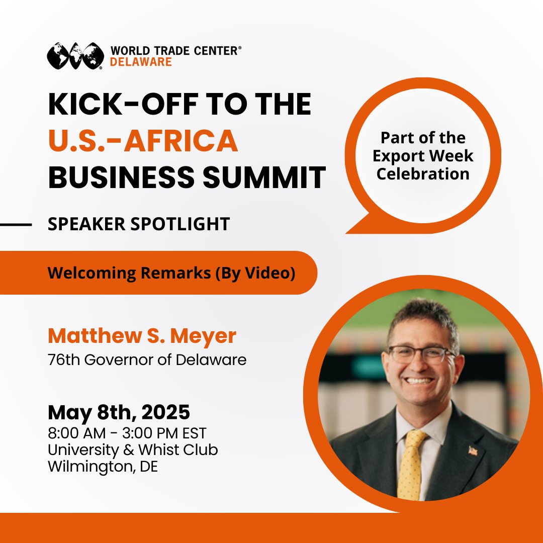 ‼️  Special Guests &amp; Key Speakers: WTC Delaware’s U.S.-Africa Business Summit Kick-Off – May 8
.
👍 Opportunities for U.S.-Africa Trade: A One-Day Seminar for Anyone Interested in Expanding Their Business
.
🔗 conta.cc/44IVTjN