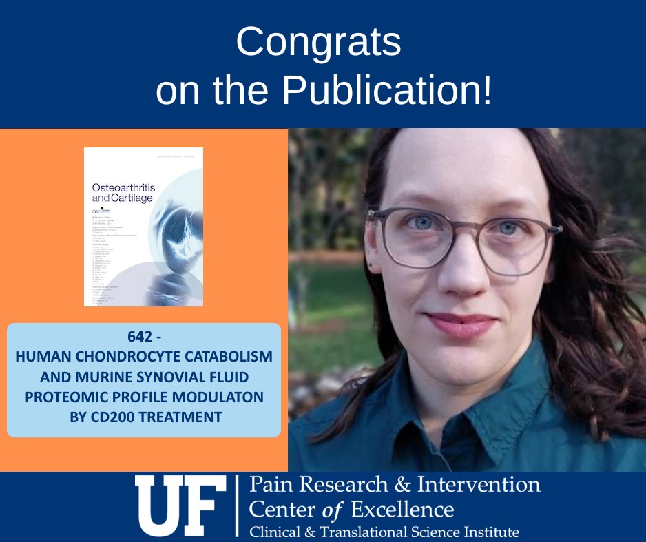 Researchers from <a href="/UF/">FLORIDA</a> and <a href="/UCIrvine/">UC Irvine</a> seek new ways to treat #osteoarthritis in a new article in <a href="/OACJournal/">Osteoarthritis and Cartilage Journals</a> 

oarsijournal.com/article/S1063-…