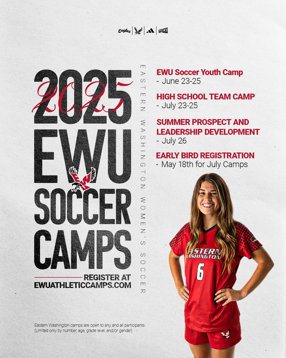 Don't forget to sign up for our upcoming camps ⚽ We want YOU to come and train like an Eag 💪

Sign up at the link below! 👇 We can not wait to see you there!

CAMP SIGN UP | loom.ly/EgMuwWQ

#GoEags