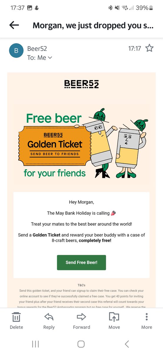 morganjohnstone's tweet photo. I'm with @Beer52HQ I don't work for them. I've got 4 lots of free beer (8 cans and a snack) with free p&amp;p if anyone wants one. If so, drop me a message with your email address and I'll send the link over. Can cancel anytime by calling 0131 number or keep going for a while 🍻 https://t.co/UIBXyC7QCj