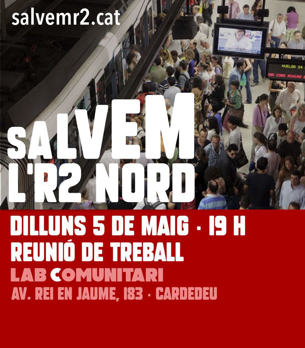 Avui ens han recomanat "transports alternatius", això és indigne! El nostre transport és rodalies...i, amb apagada o sense, vivim un caos diari.
Plantem cara. Més que mai.
Vine el dia 5, per compartir els avenços aconseguits i enfortir les diferents comissions de treball obertes!