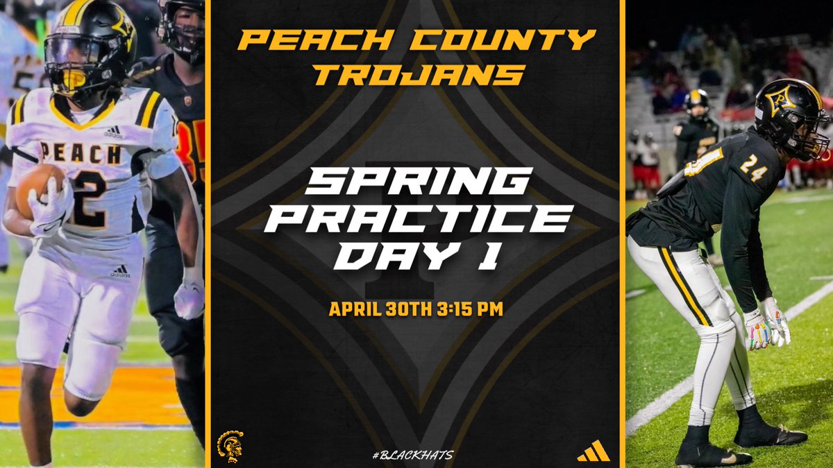 UPDATED TIME!!!!
The Trojans will start practice at 3:15 PM.
Come support our boys as we prepare for the 2025 season. #BlackHats