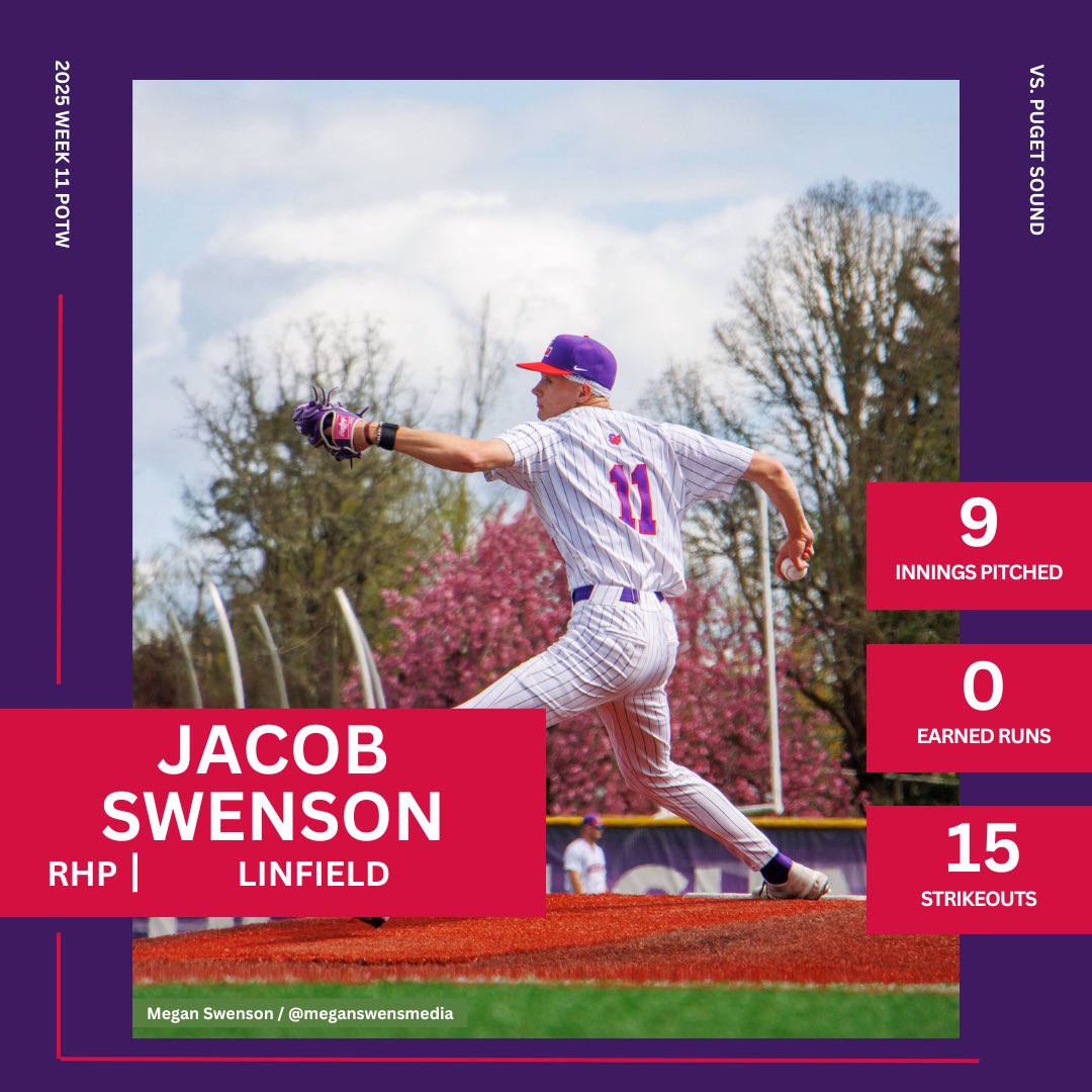 Northwest Conference Baseball Podcast (@nwcbaseballpod) on Twitter photo As the playoff race is heating up, <a href="/jakeswens3/">Jake Swenson</a> stood above the rest this week to earn our Week 11 POTW honors for <a href="/linfieldbsb/">Linfield Baseball</a> . As the playoff race is heating up, <a href="/jakeswens3/">Jake Swenson</a> stood above the rest this week to earn our Week 11 POTW honors for <a href="/linfieldbsb/">Linfield Baseball</a> .