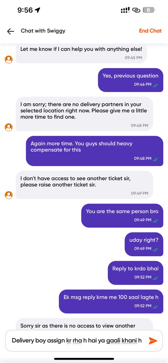 thegparmar's tweet photo. The most useless customer support agent, bot and service. @SwiggyCares @Swiggy agar order sambhala nhi jata toh liya mt kro
Stupid agent and swiggy https://t.co/MndvmhWVzA