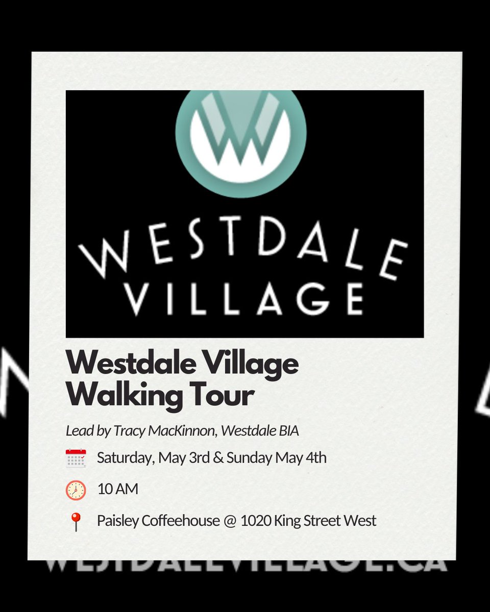 Happening this Saturday &amp; Sunday  - 🛣️ Westdale Village Walking Tour - Canada's First Planned Neighbourhood 👟 Walk within Westdale Village business district on King Street West and learn about its unique and rich historical significance.

#Hamilton #HamiltonEvents #JanesWalk