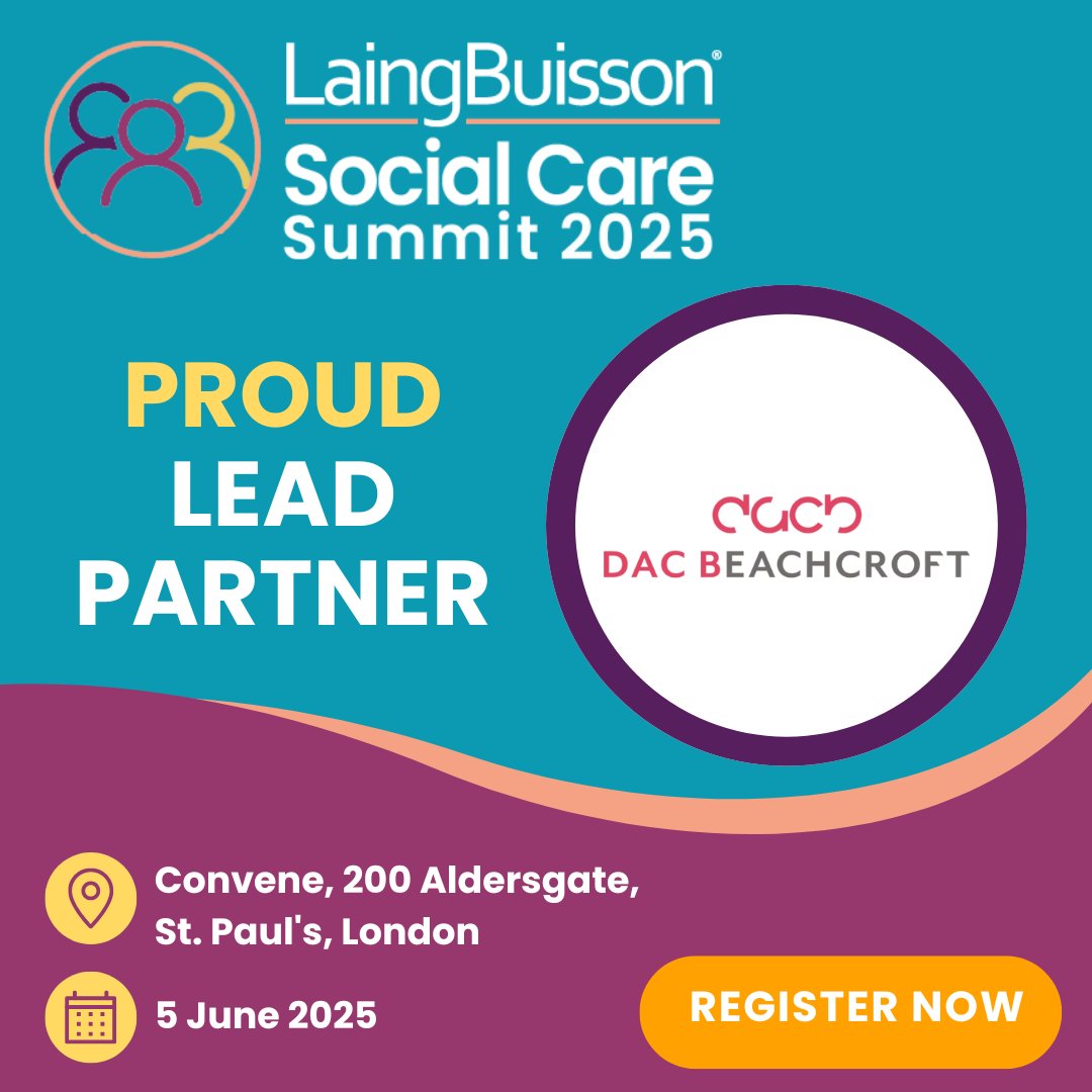 LaingBuisson (@laingbuisson) on Twitter photo We are pleased to have <a href="/DACBeachcroft/">DAC Beachcroft</a> as Lead Sponsor for this year’s Social Care Summit.
Thanks to their support, we are able to deliver a day of exclusive insights, thought leadership and thriving networking opportunities, at Convene, 200 Aldersgate, St Paul’s, London on 5 We are pleased to have <a href="/DACBeachcroft/">DAC Beachcroft</a> as Lead Sponsor for this year’s Social Care Summit.
Thanks to their support, we are able to deliver a day of exclusive insights, thought leadership and thriving networking opportunities, at Convene, 200 Aldersgate, St Paul’s, London on 5