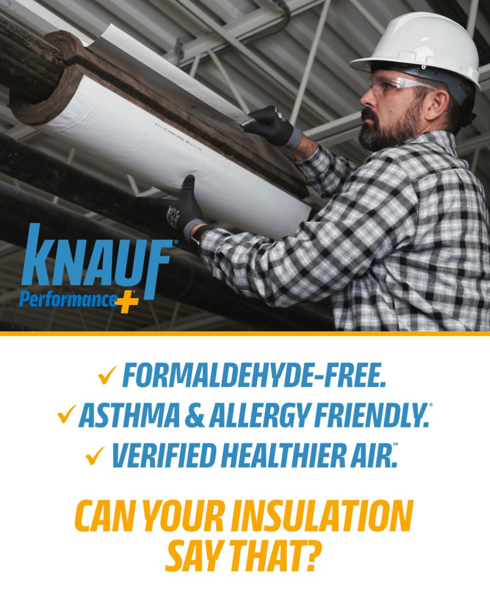 We’re expanding our Performance+® portfolio with the only formaldehyde-free fiberglass pipe &amp; tank insulation—now Asthma &amp; Allergy Friendly® Certified and Verified Healthier Air™. It's a new standard for healthier buildings. bit.ly/4iEhw8j