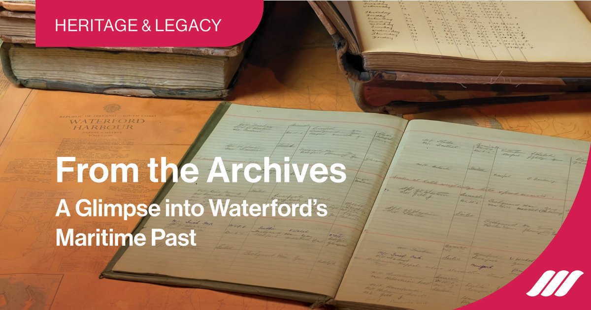 From the Archives – A Snapshot in Time.

Some of these logbooks date back to the early part of last century - arrivals, departures, tides, weather &amp; time. 
As part of 1111 years of #maritimehistory, we’ll be sharing more material.
History matters. It lives on at <a href="/PortofWaterford/">PortofWaterford</a>
