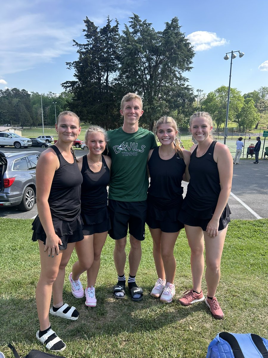 GHS Tennis (@ghsdevilstennis) on Twitter photo Game Day! These GHS Devils return for Day 2 of the District Tournament and will play in the Semi Finals at 4pm at Frank Lorino Park! Congratulations to Emma Sauceman & Brylee Catron, Genna Renner & Grace Lampe, and Jack Lampe! <a href="/Tate_Russell/">Tate Russell</a> <a href="/WGRVnews/">Radio Greeneville</a> <a href="/GreeneSunSports/">Greeneville Sun Sports</a> Game Day! These GHS Devils return for Day 2 of the District Tournament and will play in the Semi Finals at 4pm at Frank Lorino Park! Congratulations to Emma Sauceman & Brylee Catron, Genna Renner & Grace Lampe, and Jack Lampe! <a href="/Tate_Russell/">Tate Russell</a> <a href="/WGRVnews/">Radio Greeneville</a> <a href="/GreeneSunSports/">Greeneville Sun Sports</a>