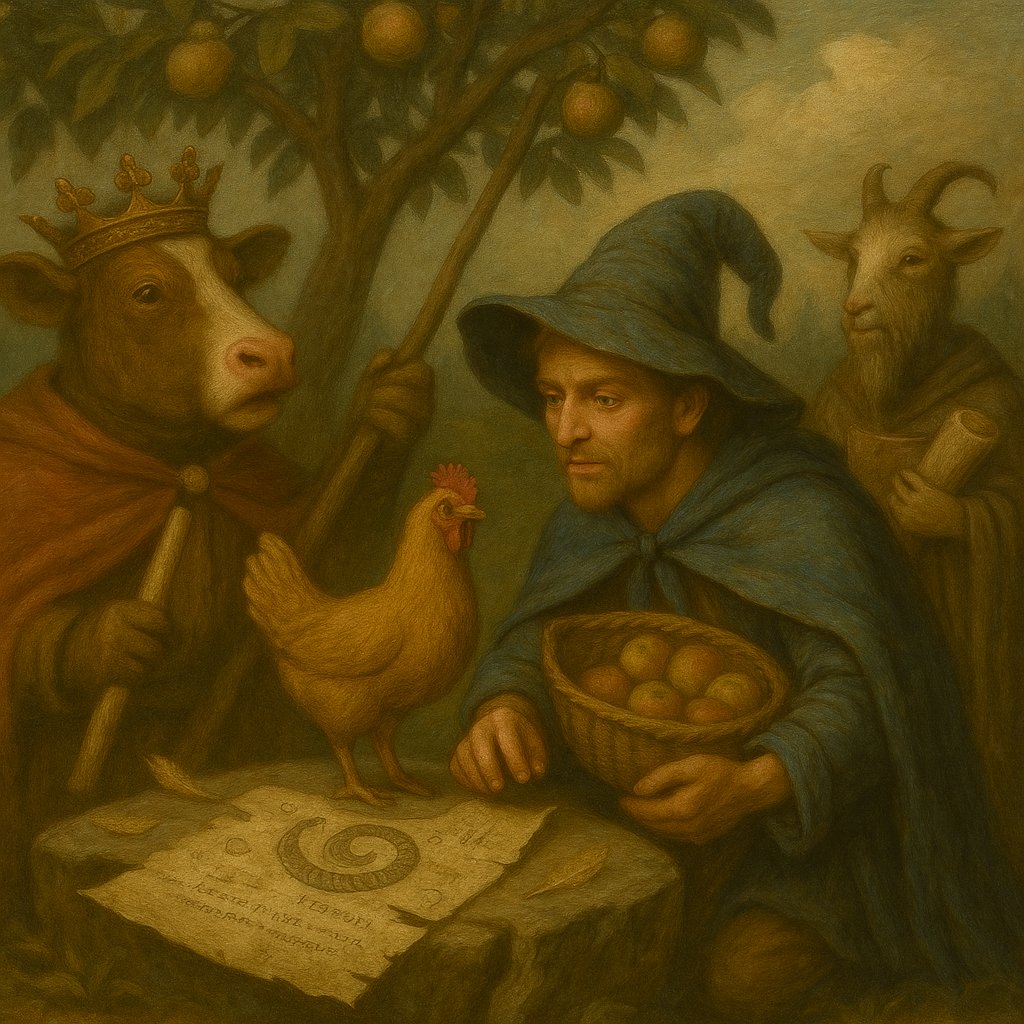 And so it was, that amidst prophecy and peril, they paused to gather apples — for even the bearers of fate must nourish themselves between destinies.