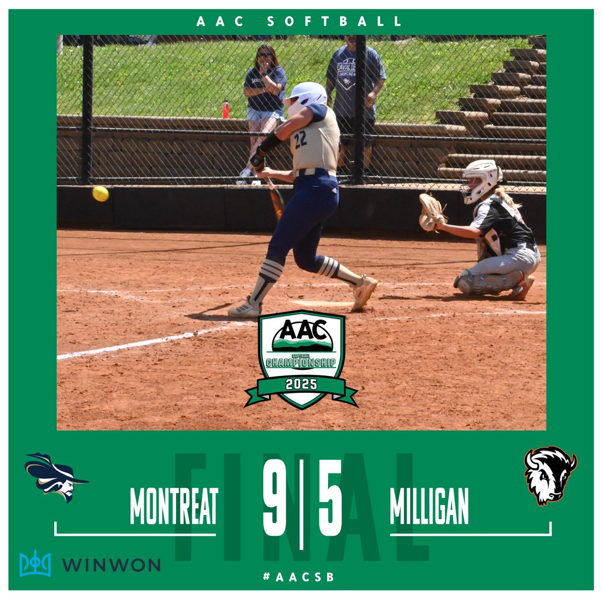 AAC Sports (@aacsports) on Twitter photo 🥎FINAL
Haley Fethke homered and drove in 3 runs as <a href="/MontreatCavs/">Montreat Cavaliers</a> survived its elimination game in the <a href="/WinWonTech/">WinWon</a> #AACB Tournament
Montreat will play another win-or-go-home game on Wednesday at 11 am. <a href="/MilliganBuffs/">Milligan University Athletics</a> ends the season at 18-20
#NAIASoftball 🥎FINAL
Haley Fethke homered and drove in 3 runs as <a href="/MontreatCavs/">Montreat Cavaliers</a> survived its elimination game in the <a href="/WinWonTech/">WinWon</a> #AACB Tournament
Montreat will play another win-or-go-home game on Wednesday at 11 am. <a href="/MilliganBuffs/">Milligan University Athletics</a> ends the season at 18-20
#NAIASoftball