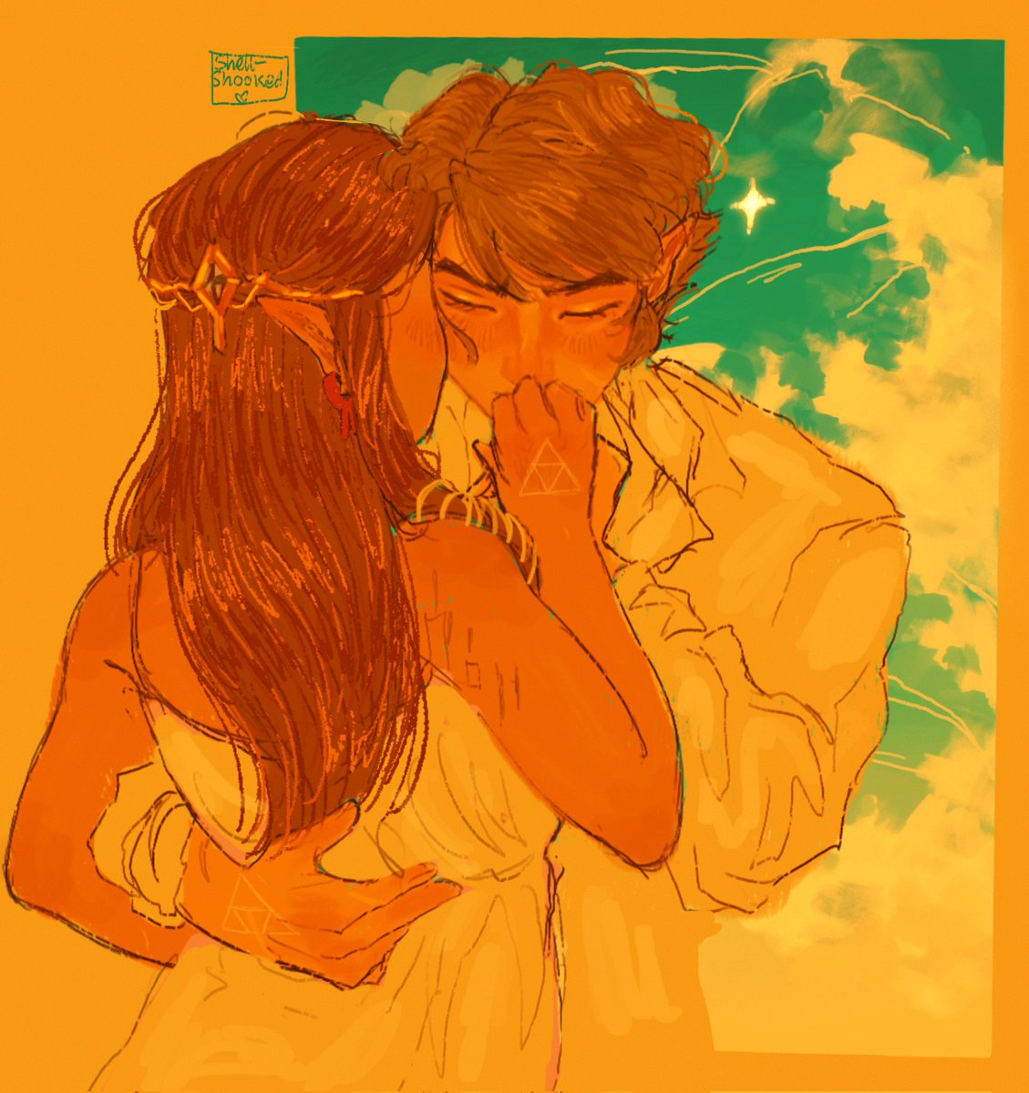 Time for old art posting so here's a lil tp #zelink from last year<3