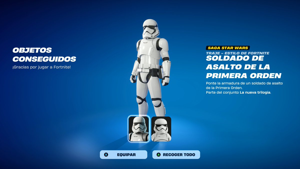 ¿Quieres conseguir GRATIS al Soldado de Asalto de la Primera Orden de Star Wars en Fortnite?

Es muy sencillo, sólo debes entrar aquí: epicgames.com/account/connec…

- Iniciar sesión en tu cuenta de Epic Games
- Conectar con tu cuenta MyDisney (Si no tienes una, puedes crearla ahí