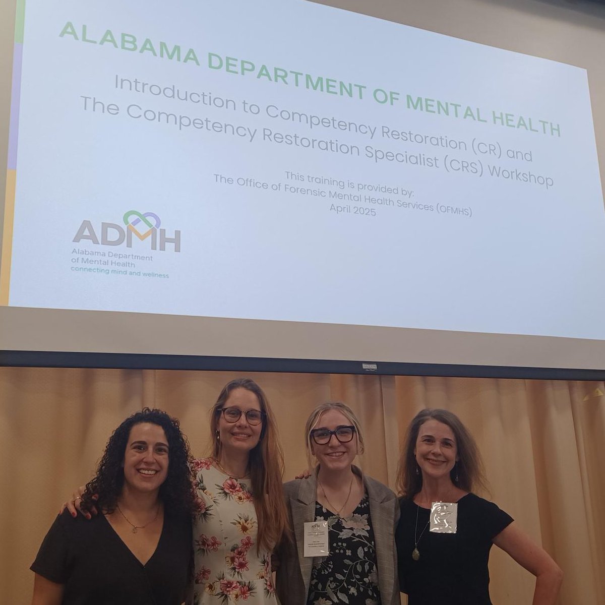 CJatUA's tweet image. Dr. Susan Dewey and @CJatUA grad students Tova Cohen, Karina Costa Baraldi, and Liv Lake are being certified today by the Alabama Department of Mental Health as competency restoration specialists!