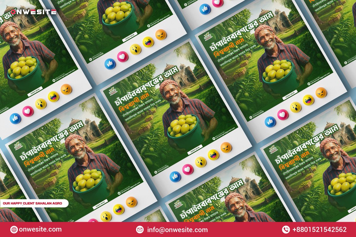 onwesite's tweet image. We are proud that we have been able to make the social media post design 
 Our happy client: Sahalan Agro 
 #topfans #graphicsdesign #webbannerdesign #adsdesign #coverdesign