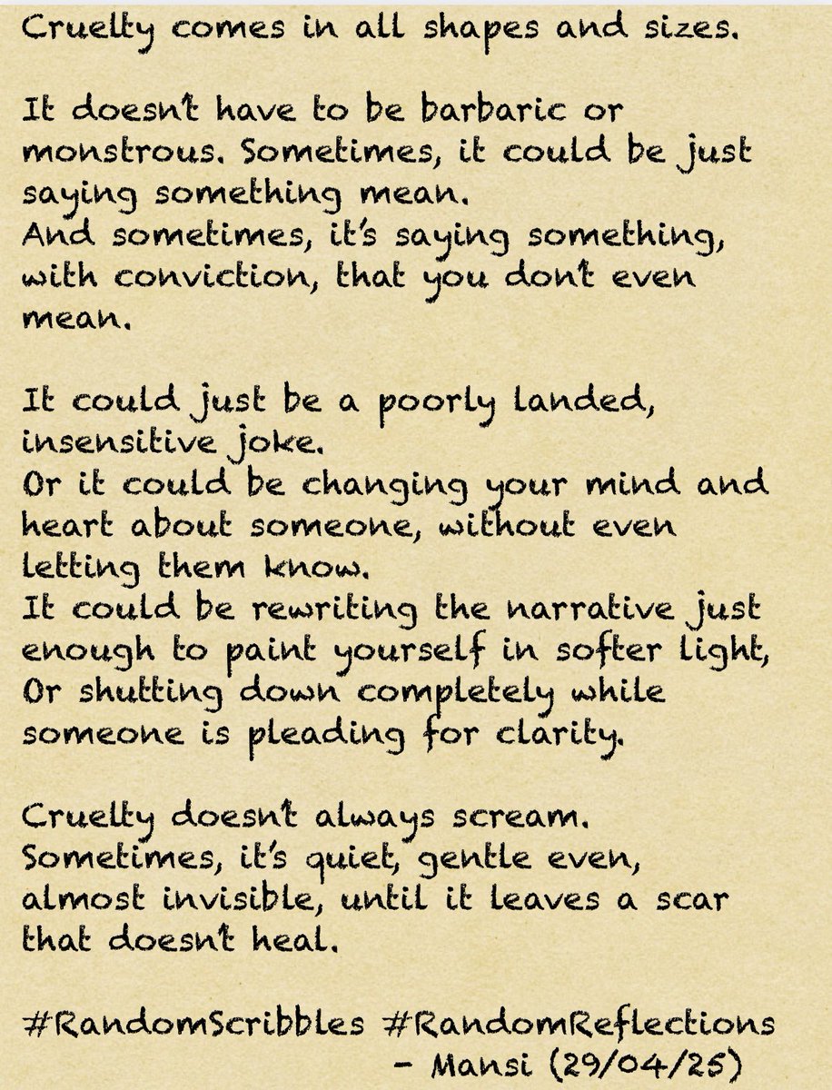Geeky_Foodie's tweet image. Cruelty comes in all shapes and sizes.. 
#RandomScribbles #Reflections #Cruelty