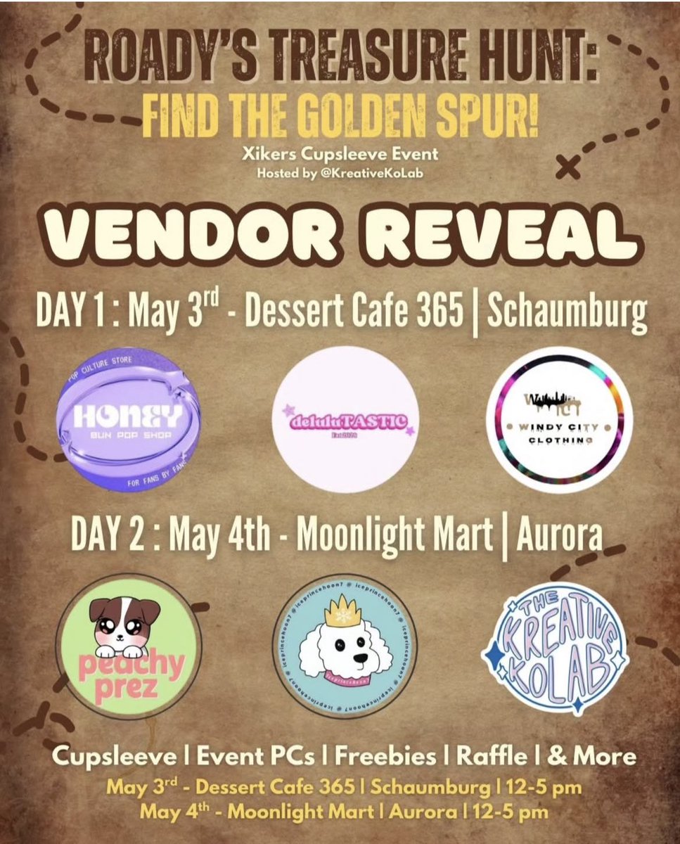 This weekend stop by Moonlight Mart for a fun Xikers Cupsleeve event hosted by ig: kreativekolab 🤗

Date: Sunday, May 4th
Time: 12pm-4pm
Location: 4422 E. New York St. Aurora, IL
