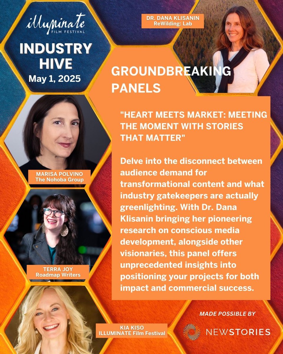 Join our "Heart Meets Market" panel on May 1 at #IndustryHIVE with <a href="/danaklisanin/">Dr. Dana Klisanin</a>, Marisa Polvino &amp; Terra Joy from <a href="/roadmapwriters/">Roadmap Writers</a> to bridge the gap between audience demand and what gets greenlit.  

Register now: illuminatefilmfestival.com/industry-hive/