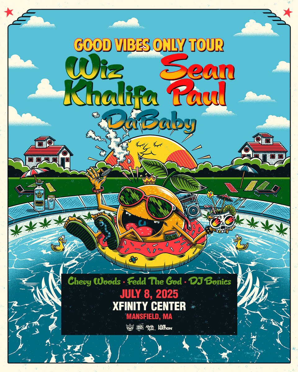 JUST ANNOUNCED! Catch <a href="/wizkhalifa/">Wiz Khalifa</a> and <a href="/duttypaul/">Sean Paul</a> at Xfinity Center on July 8 for the Good Vibes Only Tour with special guest <a href="/DaBabyDaBaby/">DaBaby</a>! 😎🔥

🎫 Get presale tickets Tomorrow @ 10am with code: DANCE
▶️ Tickets on sale this Friday, May 2 @ 10AM
🔗 livemu.sc/435oJJX