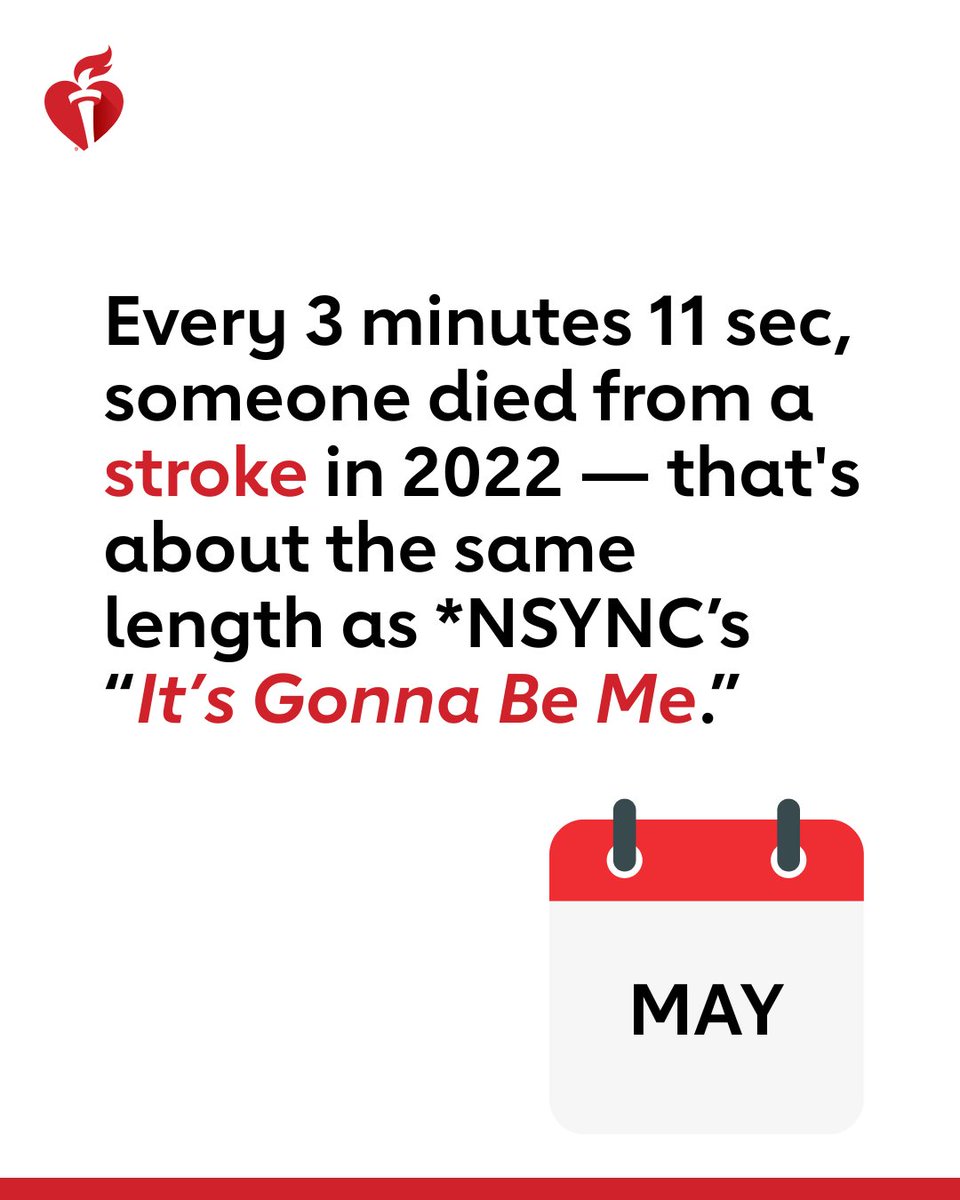 It’s gonna be May, which means it’s gonna be American Stroke Month. Acting F.A.S.T. may help save a life. If you see face drooping, arm weakness, or speech difficulty, it’s time to call 911. #StrokeMonth