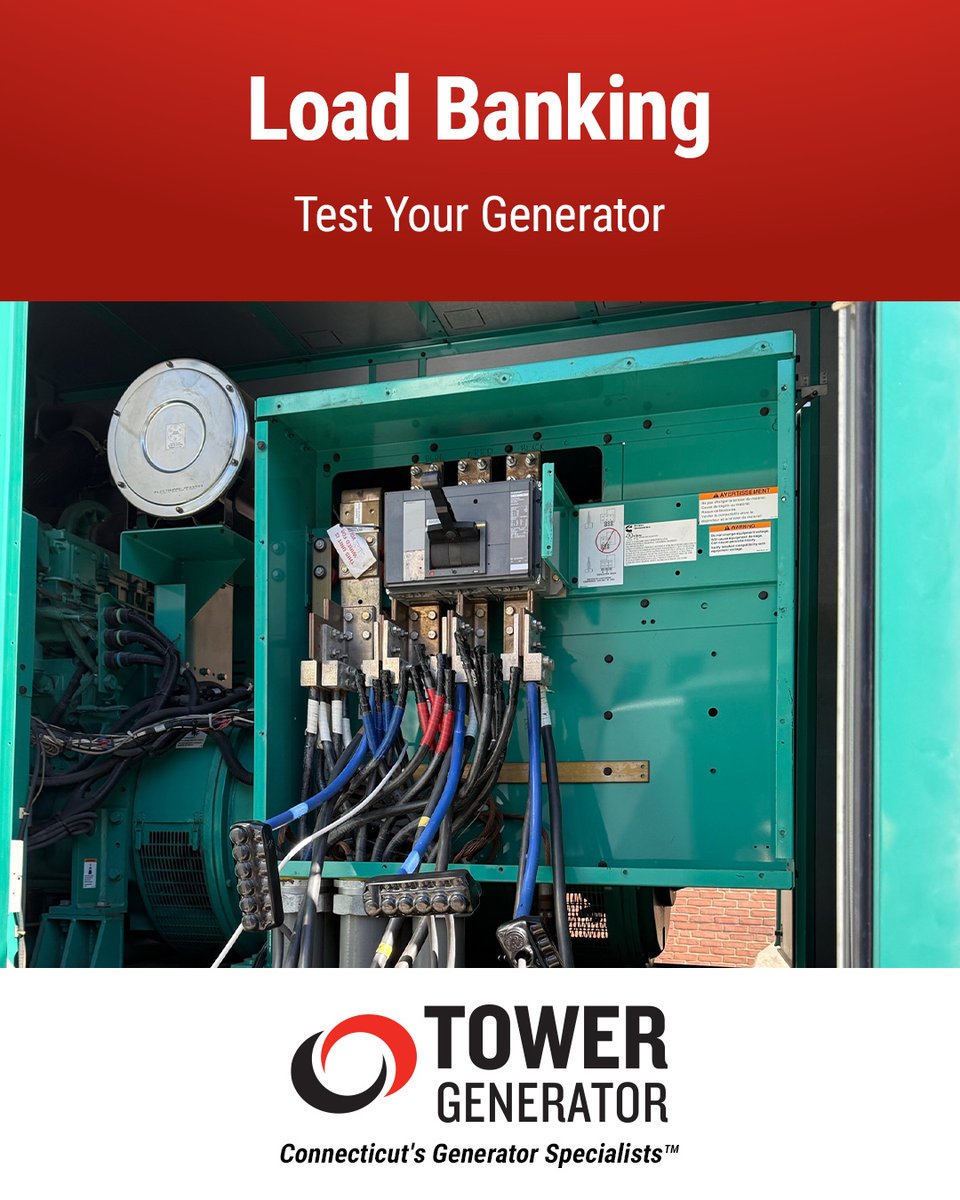 TowerGenerator's tweet image. As one of Tower Generator&apos;s additional services, #loadbanking exercises and tests your emergency #backuppower generator. To ensure your generator still meets its original factory settings, call us at 860-693-8554 or visit: hubs.ly/Q03hrQzK0
