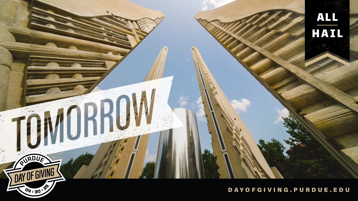 Purdue Libraries and School of Information Studies (@purduelibraries) on Twitter photo 📣 All hail our own Purdue 📣
Get ready, Boilermakers—tomorrow is #PurdueDayofGiving!
See all the details at hubs.la/Q03kfddW0, and be sure to follow <a href="/PurdueforLife/">Purdue for Life Foundation</a> on X to keep up with the hourly challenges. 📣 All hail our own Purdue 📣
Get ready, Boilermakers—tomorrow is #PurdueDayofGiving!
See all the details at hubs.la/Q03kfddW0, and be sure to follow <a href="/PurdueforLife/">Purdue for Life Foundation</a> on X to keep up with the hourly challenges.