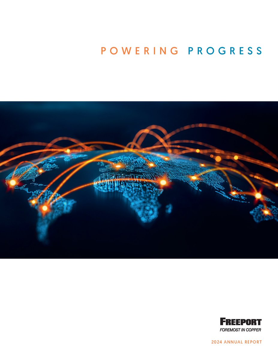 FM_FCX's tweet image. We’re pleased to publish our 2024 Annual Report which highlights our performance over the past year. 

“The theme of this year’s annual report, “Powering Progress,” highlights copper’s increasingly important role in the global economy. As a leading global copper company, Freeport…